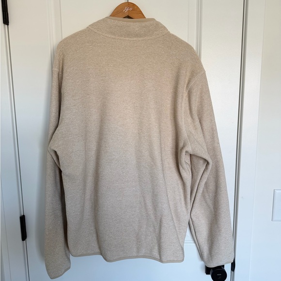 NWOT Eddie Bauer Men's Beige Cream Crewneck Henley Button Sweater - Picture 5 of 5